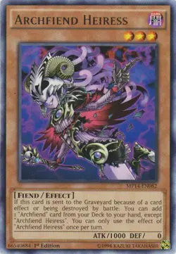Yugioh! MP Archfiend Heiress - MP14-EN082 - Rare - 1st Edition Moderately Played - Image 1