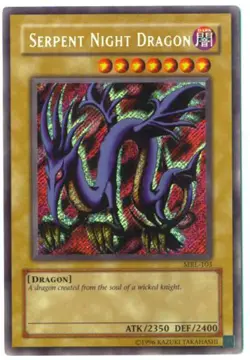 Yu-Gi-Oh Card - MRL-103 - SERPENT NIGHT DRAGON (secret rare holo) *Played* - Image 1