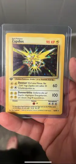 Pokemon TCG Zapdos Base Set Holo Unlimited Rare Card 16/102 Near Mint NM - Image 1