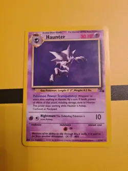 Pokemon TCG Haunter 21/62 Fossil Rare Non-Holo Card Rare WOTC 1999 - Image 1