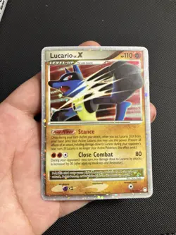 Pokemon TCG Lucario LV.X Holofoil Card Mysterious Treasures 122/123 - Image 1