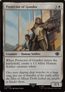 0025 PROTECTOR OF GONDOR COMMON THE LORD OF THE RINGS MTG CARD - Image 1