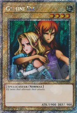 Yugioh Gemini Elf - 1st Edition Platinum Secret Rare NM - Free Holo Card - Image 1