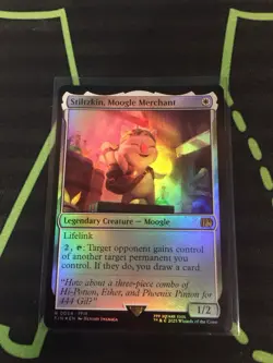 MTG Magic The Gathering Stiltzkin, Moogle Merchant Foil FIN Rare Final Fantasy - Image 1