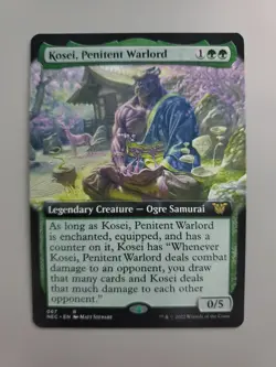 MTG Kosei, Penitent Warlord Comm: Kamigawa: Neon Dynasty Extended Art Rare - Image 1