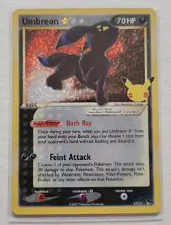 Pokemon TCG Umbreon Gold Star 17/17 Celebrations Classic Collection NM Condition - Image 1