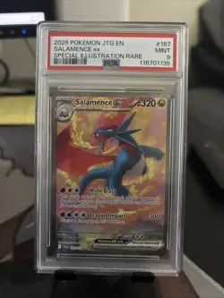 Pokemon 2025 Journey Together Special Illustration Rare #187 Salamence EX PSA 9 - Image 1