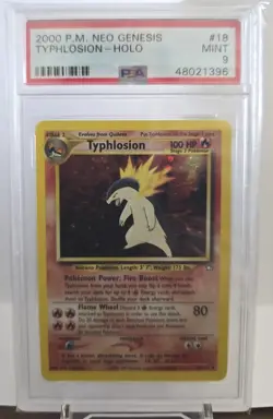 2000 Pokemon Neo Genesis #18 Typhlosion HOLO PSA 9 MINT - Image 1