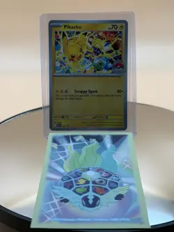 Pokemon Pikachu 2025 World Championships Promo Card 225 & Exclusive PC Sleeve - Image 1