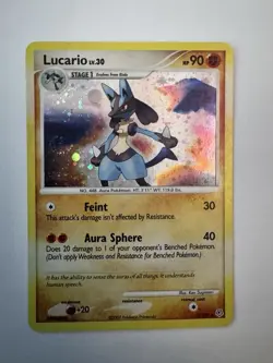 Pokemon TCG Lucario Holo Rare Card 6/130 Diamond and Pearl - Image 1
