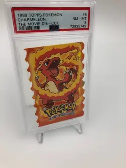 1999 Topps POKEMON THE MOVIE Trading Card CHARMELEON #5 / 12 DIE-CUT grade PSA 8 - Image 1