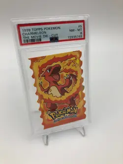1999 Topps POKEMON THE MOVIE Trading Card CHARMELEON #5 / 12 DIE-CUT grade PSA 8 - Image 2