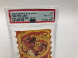 1999 Topps POKEMON THE MOVIE Trading Card CHARMELEON #5 / 12 DIE-CUT grade PSA 8 - Image 5