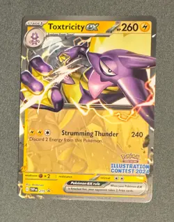 Pokemon Illustration Contest 2024 Promo Cards Feraligatr, Pikachu, Toxtricity - Image 3