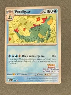 Pokemon Illustration Contest 2024 Promo Cards Feraligatr, Pikachu, Toxtricity - Image 4