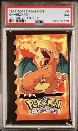 1999 Topps Pokemon Card Charizard #6 Evolution Die Cut PSA 7 - Image 1