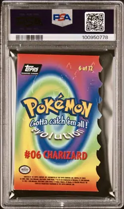1999 Topps Pokemon Card Charizard #6 Evolution Die Cut PSA 7 - Image 2