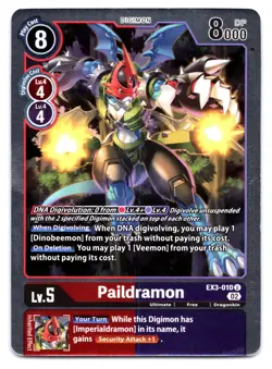 Paildramon EX3-010 (R) Digimon FOIL Card - Image 1