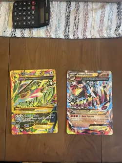 Pokemon Jumbo Card Lot Mega Rayquaza 98/98 And Mega Primal Groudon 86/160 - Image 1