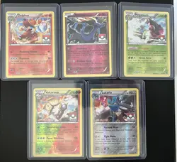 POKEMON LEAGUE PROMO 5 Card Lot Including Ranked Cards LP: FREE SHIPPING - Image 1