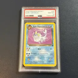 2000 Pokemon Rocket Dark Vaporeon PSA 10 GEM MINT 45/82 - Image 1