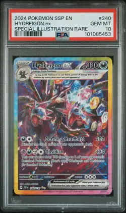 Pokemon 2024 Hydreigon ex SIR #240 Surging Sparks PSA 10 - Image 1