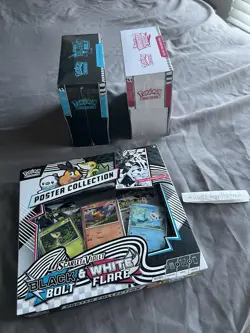 Pokemon Scarlet & Violet Black Bolt and White Flare ETB’s and Poster Collection - Image 3