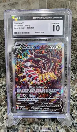 Pokemon Giratina V Lost Origin Alternate Art Rare #186 CGC 10 Gem Mint - Image 2