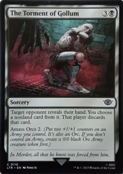 0110 THE TORMENT OF GOLLUM COMMON THE LORD OF THE RINGS MTG CARD - Image 1