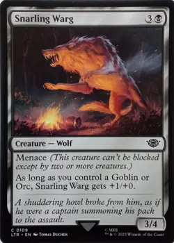 0109 SNARLING WARG COMMON THE LORD OF THE RINGS MTG CARD - Image 1