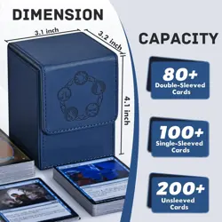 Card Deck Box MTG Yugioh TCG, Card Storage Box with Dividers Holds 100+ - Image 2