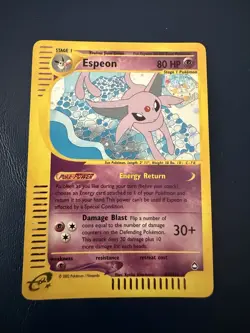 Pokemon Card Espeon H9/H32 Aquapolis Holo Foil Vintage Rare WOTC EX 1999 NM - Image 1