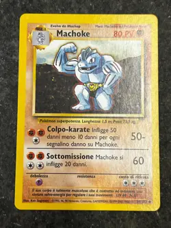 Machoke 34/102 - Base Set ITALIAN Vintage Pokemon Card MP - Image 1
