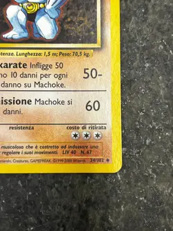 Machoke 34/102 - Base Set ITALIAN Vintage Pokemon Card MP - Image 3