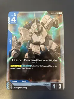 Gundam Card Game GD01 GD01-005 Unicorn Gundam (Unicorn Mode) Rare R - Pack Fresh - Image 1