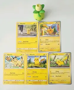 Pikachu Pokemon Card Collection Set of 5 Pikachu English Cards Mint TCG - Image 1