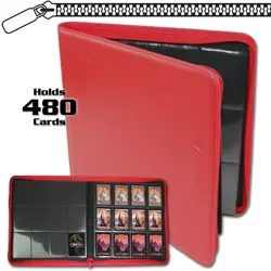 BCW Z-Folio 12-Pocket LX Album RED Trading Card Storage (Used) - Image 1