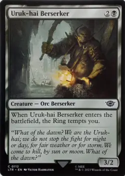 0112 URUK-HAI BERSERKER COMMON THE LORD OF THE RINGS MTG CARD - Image 1