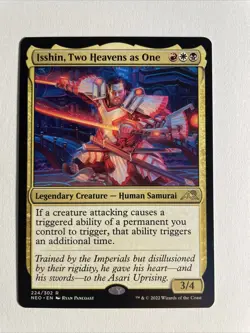 1x Mtg Kamigawa Neon Dynasty Isshin, Two Heavens As One NM/M Magic The Gathering - Image 1