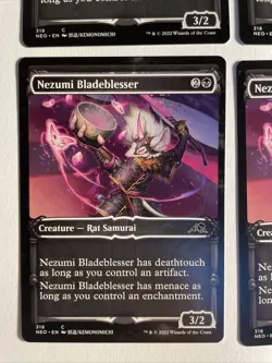 4x Mtg Kamigawa Neon Dynasty Nezumi Bladeblesser Showcase NM/M - Image 2