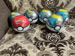 Pokemon TCG Poke Ball 3 Booster Packs-D24 - LOT OF 6 POKE BALL TINS SEALED - Image 1
