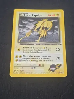 Rocket's Zapdos 15/132 Gym Challenge Holo MP Pokemon TCG - Image 2