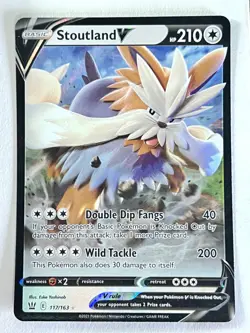 Stoutland V 117/163 Ultra Rare Battle Styles Pokemon TCG Pack Fresh Near Mint NM - Image 1