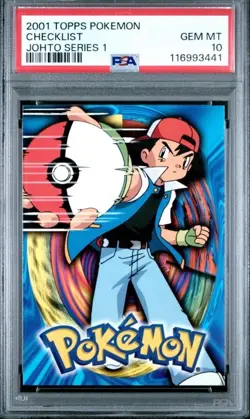 2001 Topps Pokemon Johto Series 1 Checklist - PSA 10 - POP 4 - Image 1