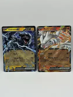 Zekrom ex Black Bolt 034/086 Pokemon Card TCG & Reshiram 020/086 - Image 1