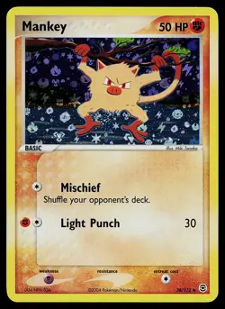 Pokemon Card - Mankey FireRed & LeafGreen 38/112 Reverse Holo - Image 1