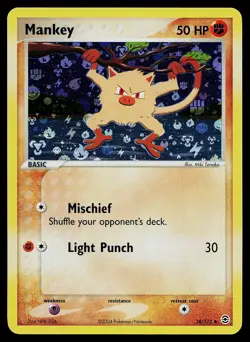 Pokemon Card - Mankey FireRed & LeafGreen 38/112 Reverse Holo - Image 1