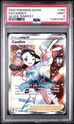 PSA 9 MINT Candice Full Art Silver Tempest Trainer Pokemon Card 189/195 - Image 1