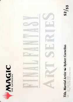 Tifa, Martial Artist Art Card, #52, Art Series: FINAL FANTASY, Regular, S - NM - Image 2