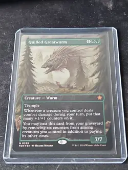 MTG Foundations Quilled Greatwurm Borderless Foil Card #339 NM Condition - Image 1